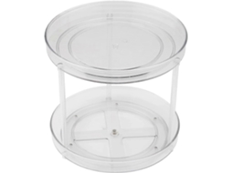 Organizador de Estantería Giratorio de 2 Niveles, Organizador de Armario Lazy susan Transparente para Cocina Y Hogar