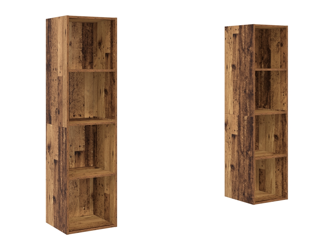 Conjunto 2 Gabinete Para Tv Vidaxl Castanho Derivados De Madeira (37 X 37 X 142,5 Cm)