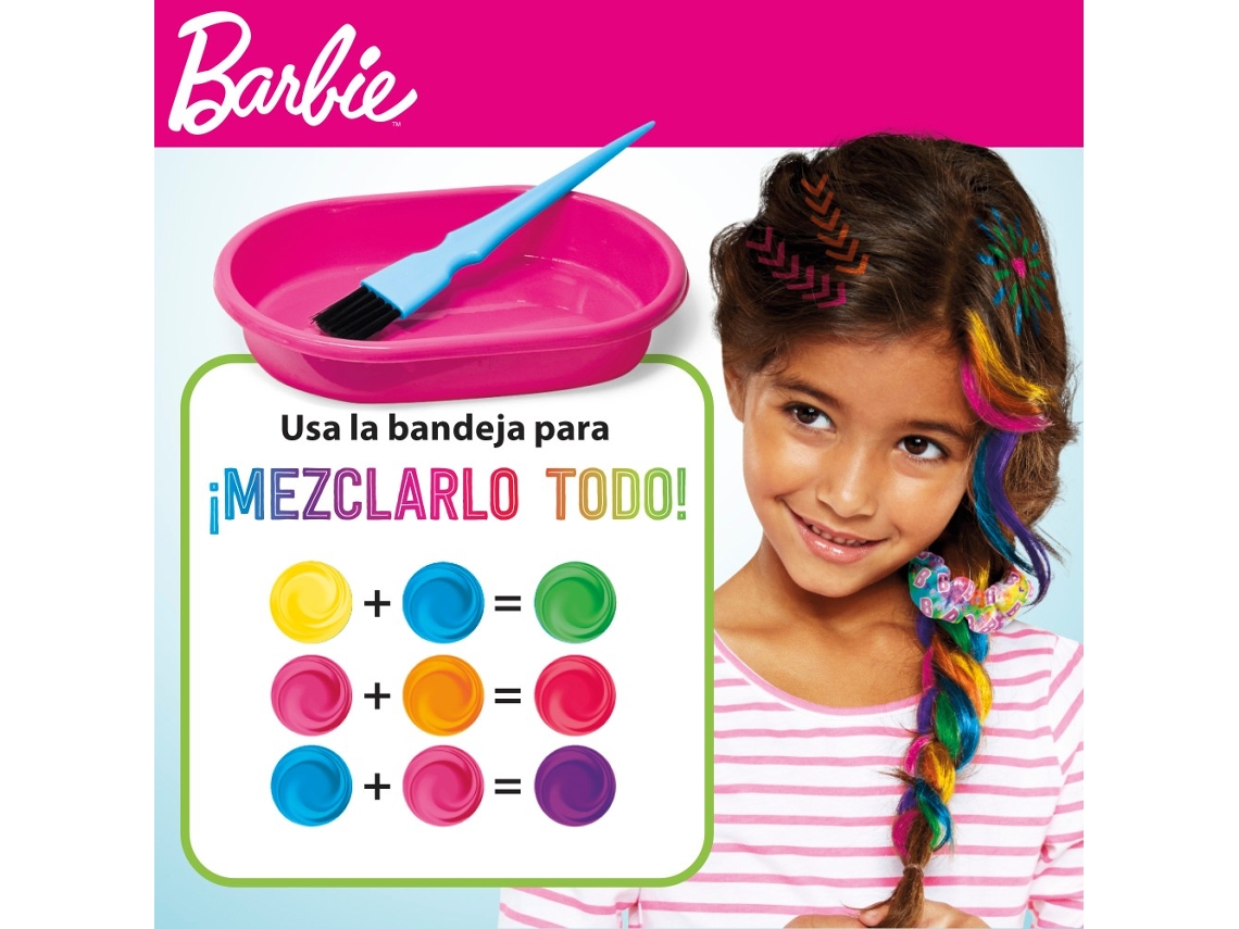 Barbie Kit tintura cabelo mechas multicoloridas c acess rios CRA Z