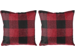 Capas de Almofada Linho, Resistentes a Rasgos, com um Padrão Xadrez Simples, Conjunto 2 Peças. CHABERLU