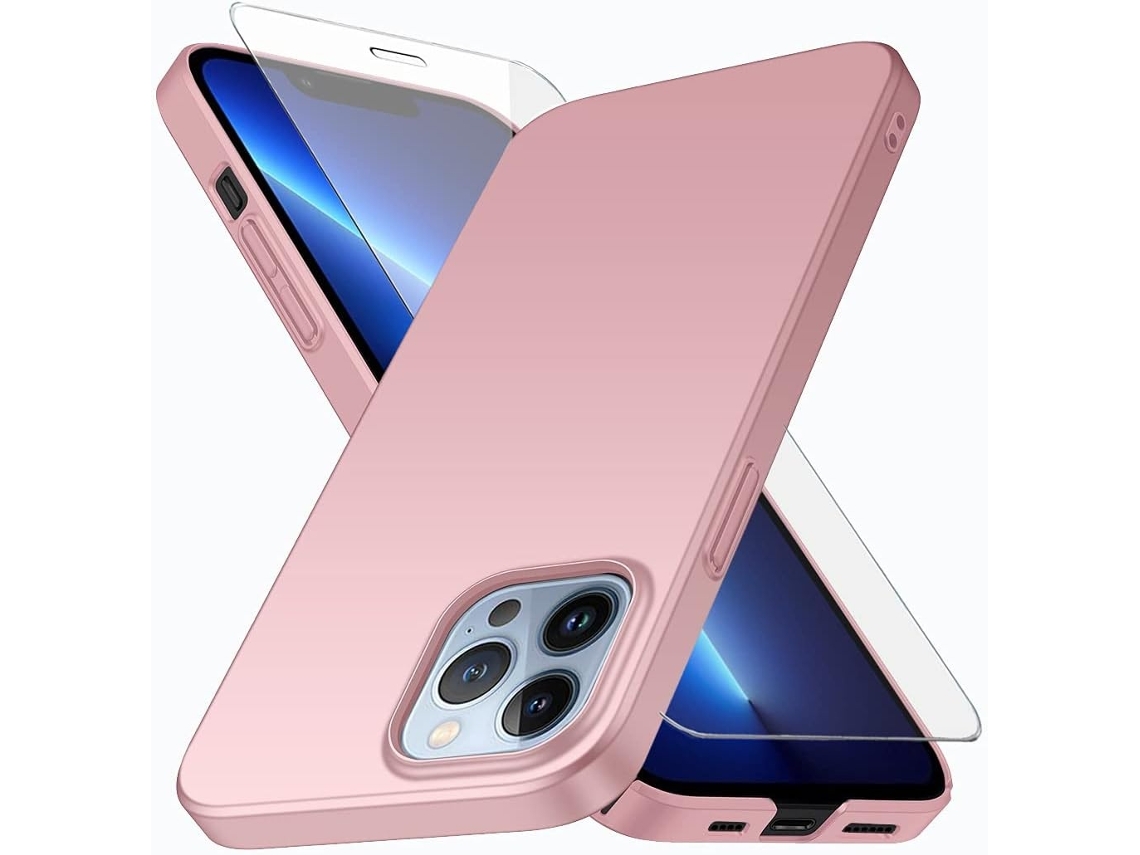 Película De Ecrã Vidro Temperado Para Iphone 13 Pro, Rosa Elysve