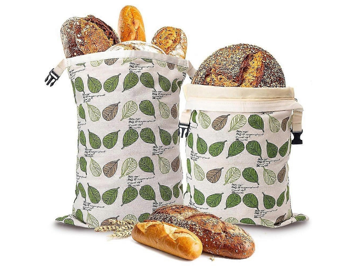 Conjunto De 2 Sacos Reutilizáveis Para Conservar Pão Caseiro, Em Cera De Abelha, 33 × 43 Cm, Fecho De Correr