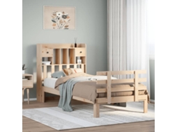 Vidaxl Cama Com Estante Sem Colchão 100x200 Cm Pinho Maciço
