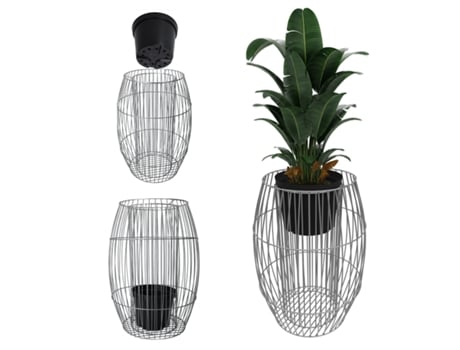 Cobertura para plantador de gabião, cesta de gabião de aço, 87 cm, arame de gabião galvanizado, Kadax