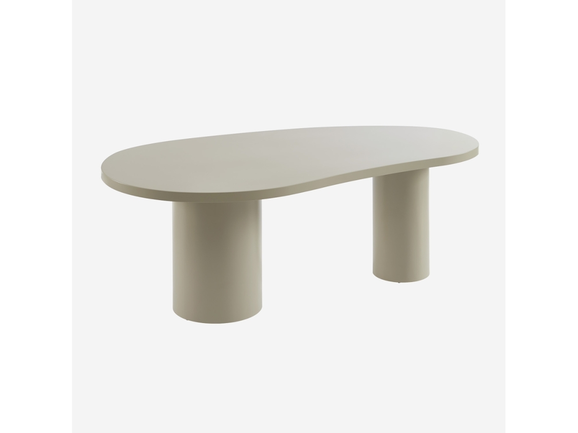 Mesa Jantar com Estrutura de Madeira, 8 Lugares, Bege Doce