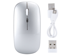 Aetheria mouse Sem Fio Recarregável 2.4g Usb com Luz Led Colorida para Gaming Prata M40