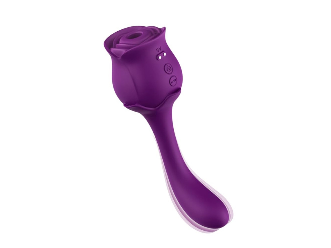 Vibrador De Massagem De Suco Multifrequncia De Duas Cabeas Rose Para Mulheres (roxo)
