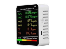 Lurelia Medidor De Qualidade Do Ar 6 Em 1 Pm2,5/pm10/hcho/tvoc/co2, Temperatura/humidade, Sensor Ndir, Com Visor Digital, Bateria 1200 Mah Usb, Branco