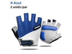 (azul M) Luvas De Ciclismo Unissex, Antiderrapantes E Com Absorção De Impacto, Laváveis, Estilo Meio Dedo.
