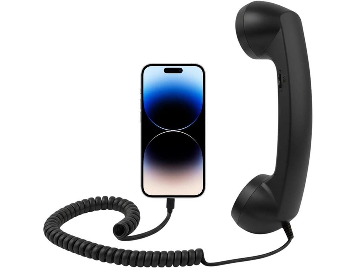 Telefone Retrô Com Fone De Ouvido E Microfone Tipo C.