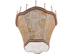 Efeito de Luz Suave em Tecido Dourado Vintage com Borlas de Contas, Estilo Clássico Europeu, Compatível. SFUSHOS