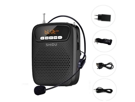 Coluna Portátil com Microfone Cabeça com Fm / Aux / Rec + Bluetooth