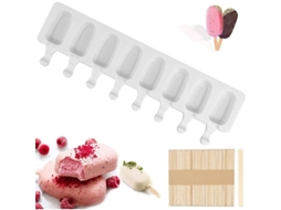 Molde De Hielo De Silicona Com 8 Cavidades Para Sorvetes E Paletas Diy