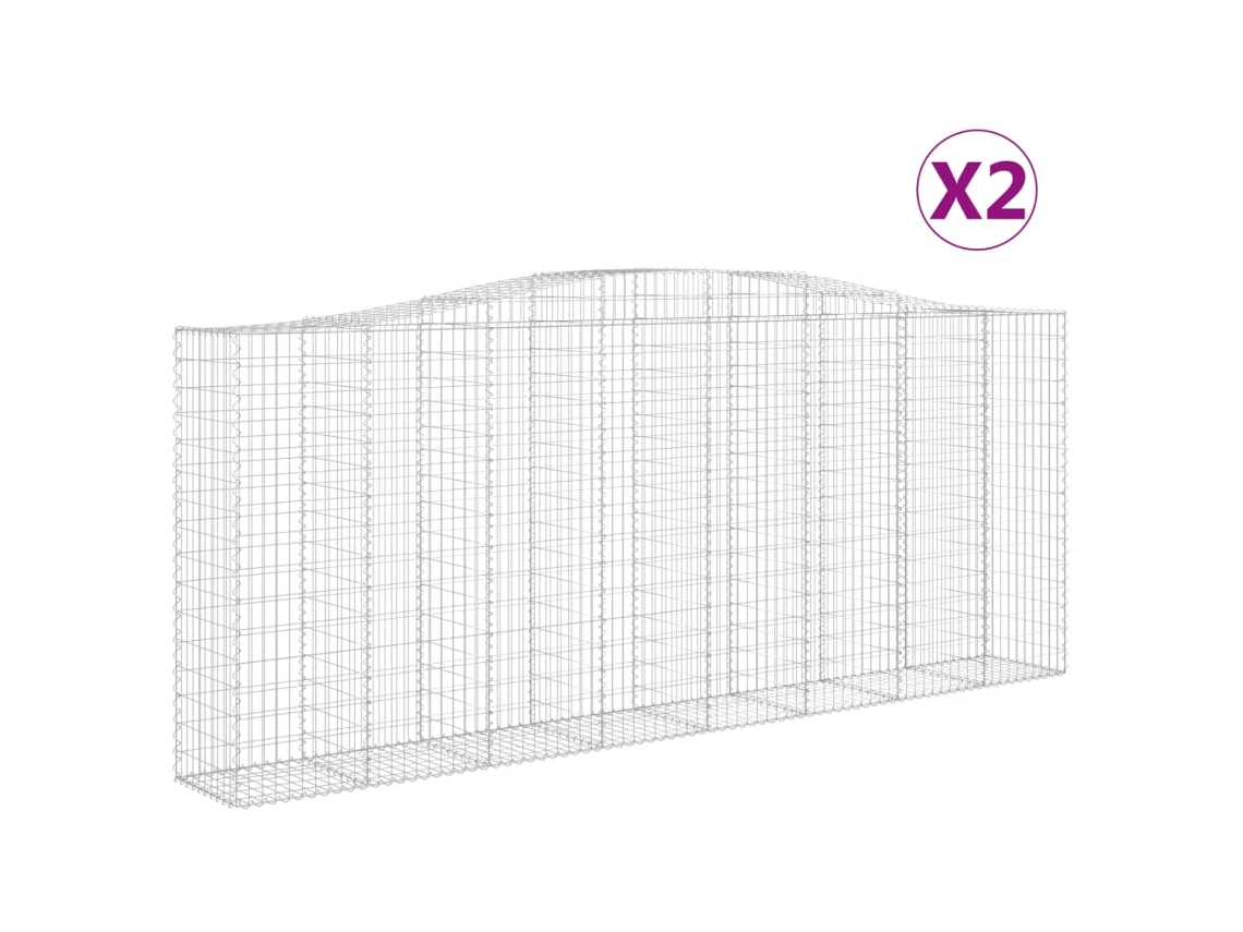 Gabion Basket, Gabion Baskets Vidaxl Prateado Ferro (400 X 50 X 160/180 Cm)