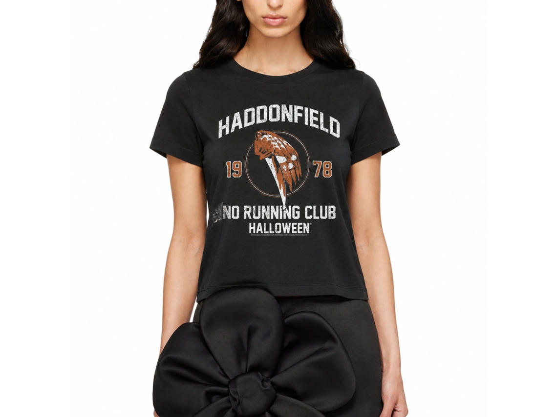 Rockinstone Halloween Movie No Running Club Black Adult T-shirt Size:s