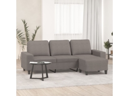 Vidaxl Sofá 3 Lugares Com Apoio De Pés 180 Cm Tecido Cinza-acastanhado
