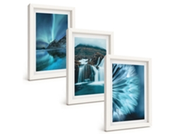 Composição De Quadros Paisagens De Inverno Com Cachoeiras Espelharte (3 Peças 20x30 Cm)