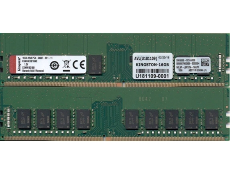 Memória RAM DDR4 KINGSTON KSM24ED8/16ME (1 x 16 GB - 2400 MHz - CL 17 - Verde)