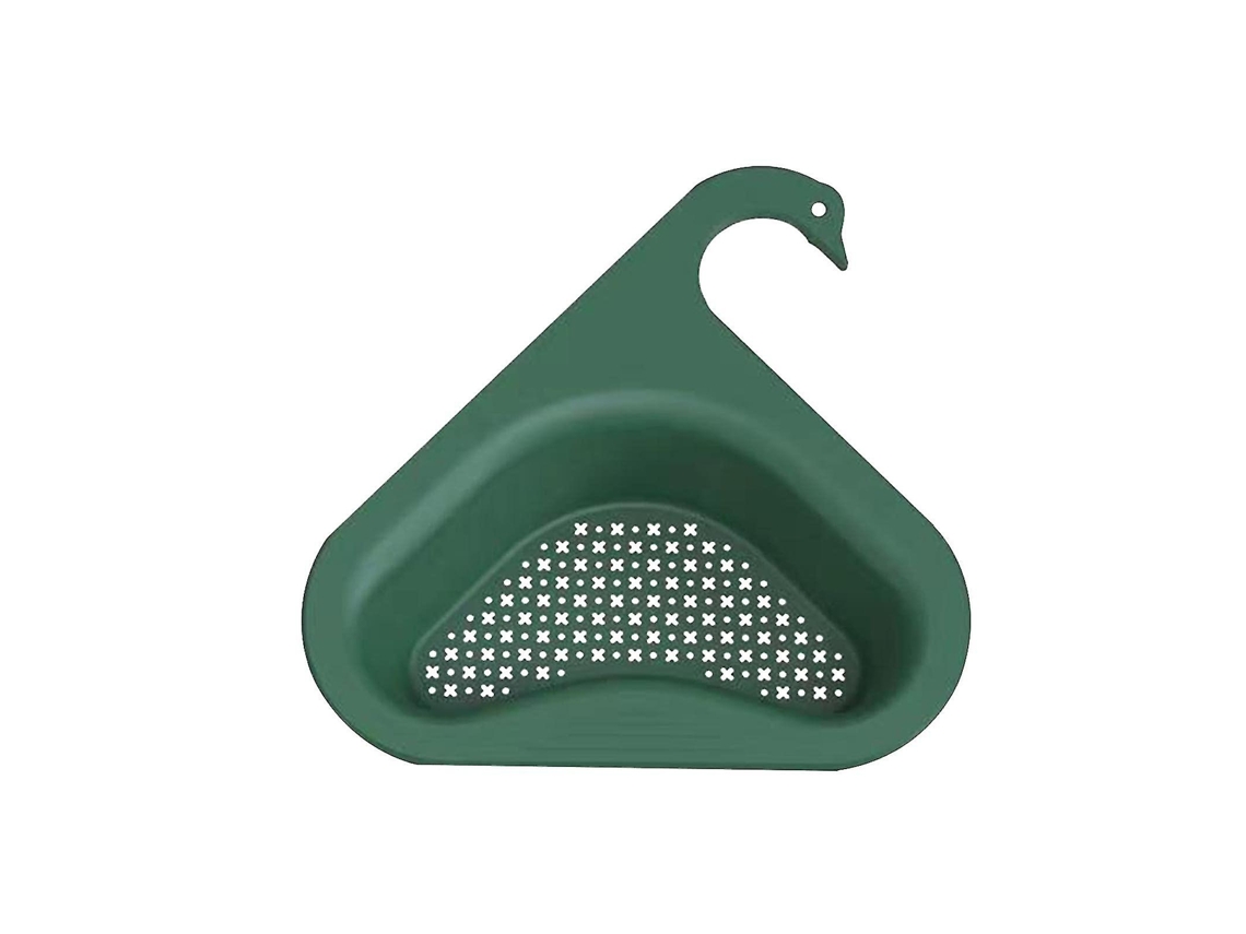 Canasta Colador de Fregadero En Forma de Cisne, Estante Colgante Multifuncional para Desagüe Y Filtrado Verde