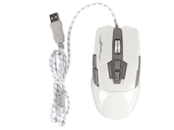 Ratón para Juegos Con Cable, Diseño de Coche Deportivo, Óptico Usb, Luz Led, 4 Niveles de Dpi Ajustables Hasta 3200, Color Blanco.