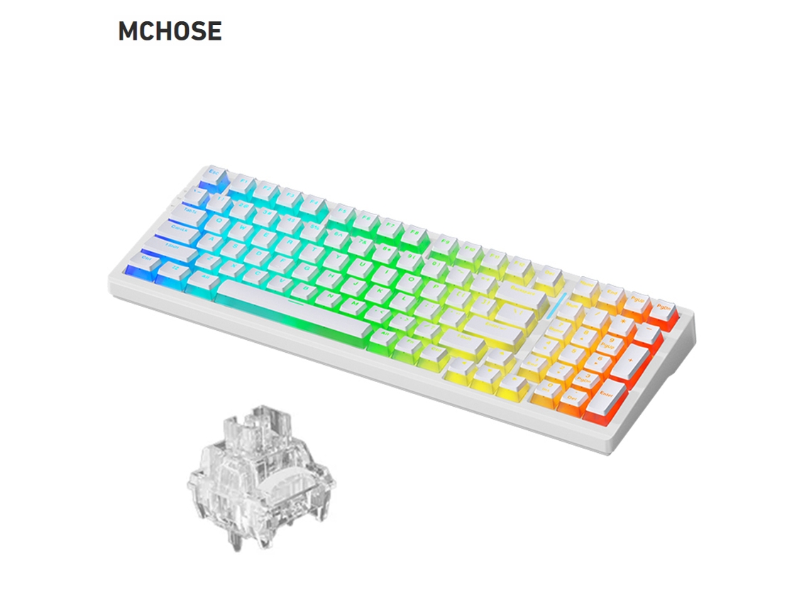 Teclado Mecânico Sem Fio Mchose G98 Tri-modo 98-tec