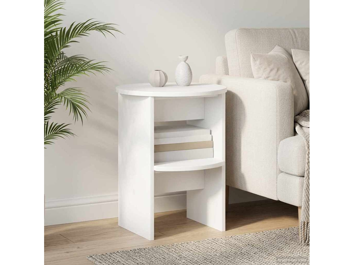 Vidaxl Armário Lateral Branco Ø40 X 50 Cm Madeira Engenheirada