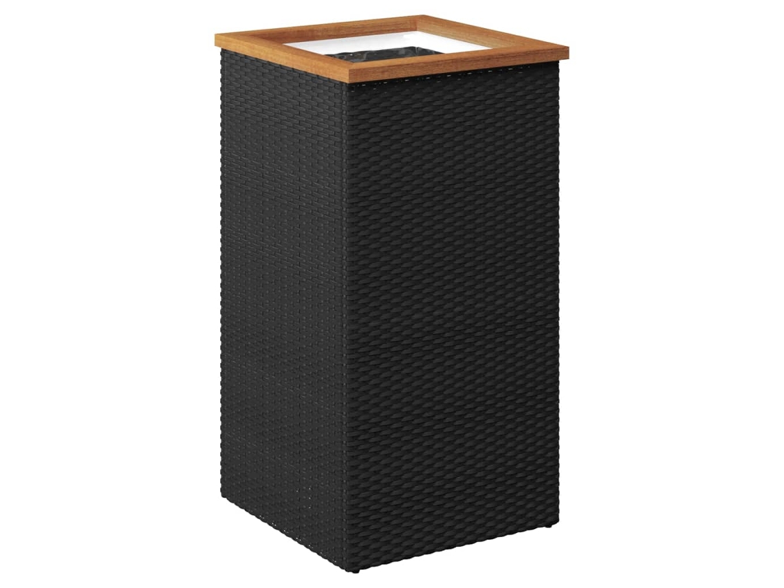 Planter, Planters Vidaxl Preto Rattan / Vime (40 X 40 X 80 Cm)