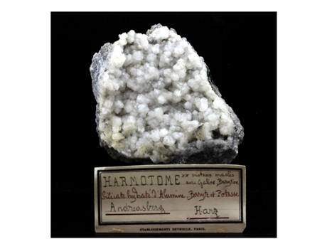 Harmotome Pedra Natural Da Alemanha St Andreasberg Cristal Raro e Autêntico Coleção Deyrolle 1078 0 Ct Certificado de TRENDYFLAIR