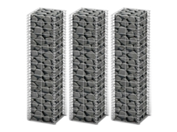 Vidaxl Conjunto De Gabiões 3 Pcs Arame Galvanizado 25 X 25 X 100 Cm