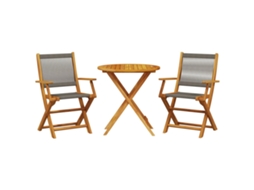 Bistro Set, Bistro Sets Vidaxl Cinzeto Madeira De Acácia (70 X 75 Cm)