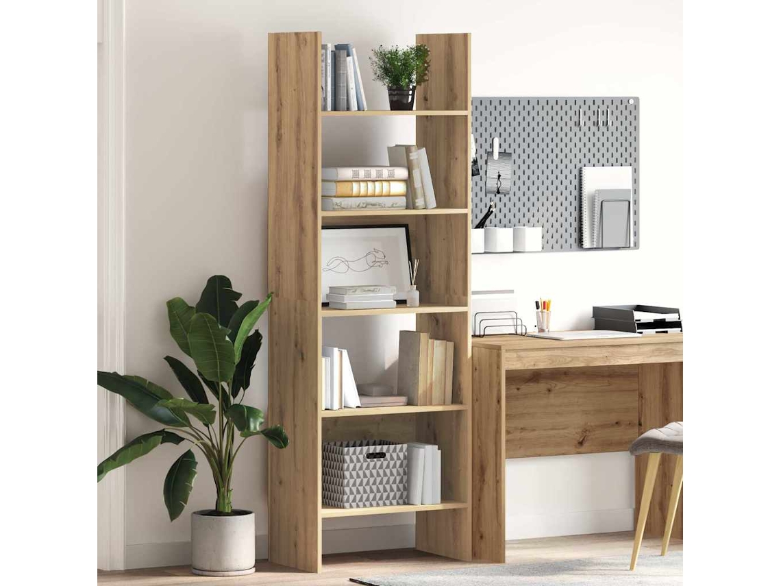 Vidaxl Gabinete De Livros 5 Níveis 60 X 35 X 180 Cm Madeira Processada