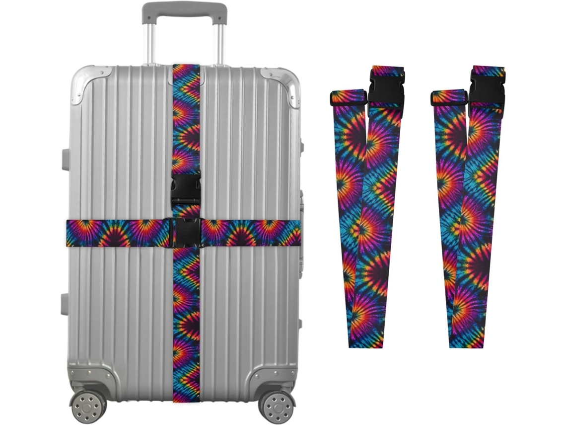 Conjunto De 2 Cintas Bagagem Coloridas E Personalizadas Para Malas Com Fivelas Fechamento