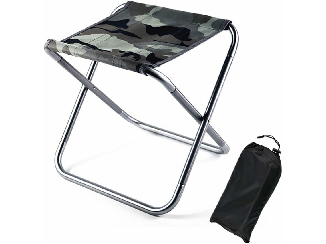 Banqueta dobrável, portátil, leve, retrátil, alta, para camping