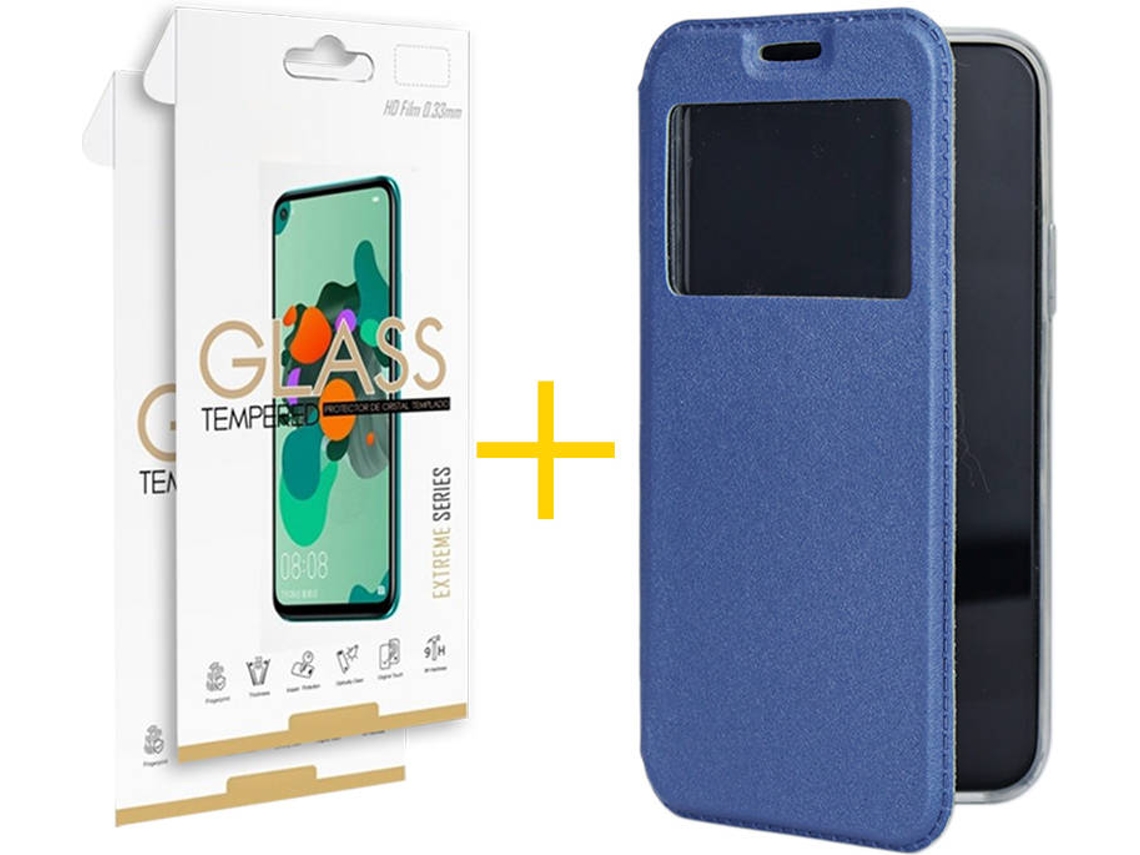 Kit Capa e 2 Películas Samsung Galaxy A52s SKYHE Gandy Flip (Azul)