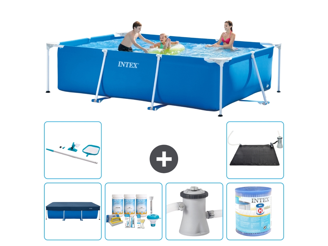 Intex Piscina Com Estrutura Retangular - 300x200x75 Cm - 7-peças S30156