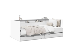 Sofá cama com Gavetas Sem Colchão 75x190 Cm Branco MAISON EXCLUSIVE