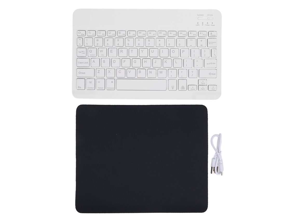 Teclado Inalámbrico Bluetooth Portátil, Recargable, Retroiluminación Rgb, Ultrafino, Ergonómico, para Android, Windows, Tablet Y Teléfono, Blanco.