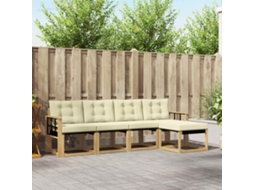 Vidaxl Conjunto De Sofás Para Exterior 5 Unid. Branco E Creme