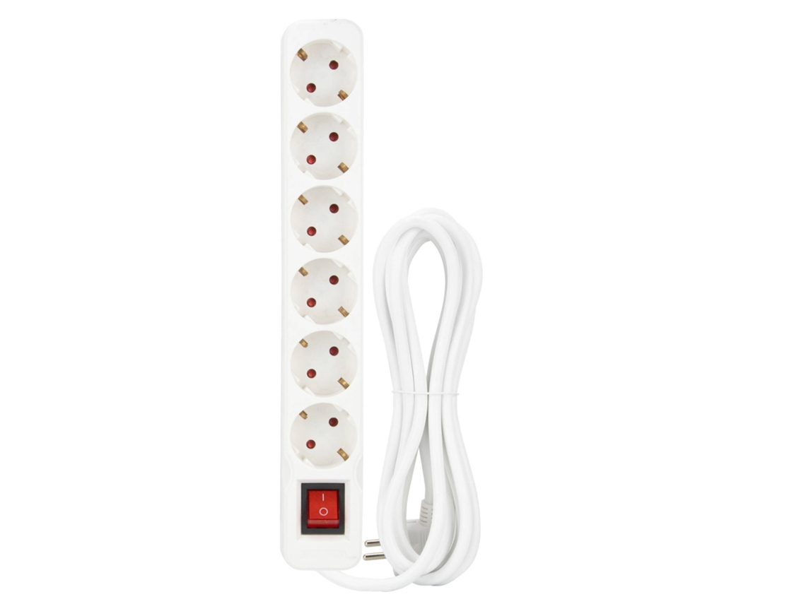 Bloco 6 Tomadas Com Interruptor 3mts Branco Boost