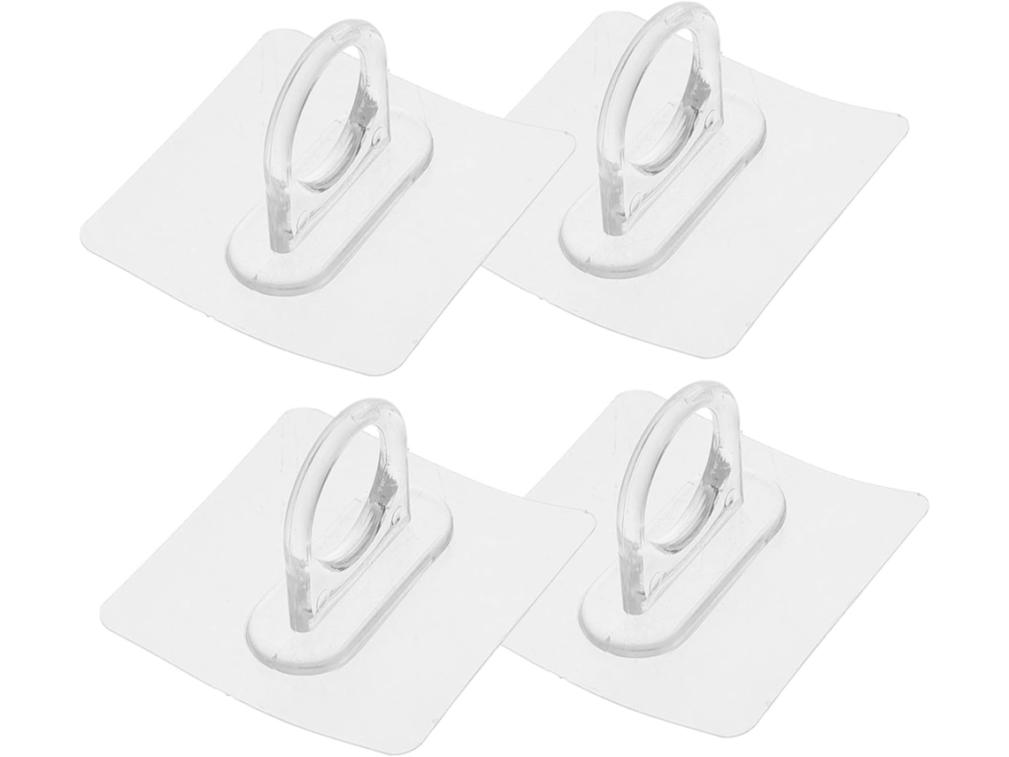 Conjunto De 4 Ganchos Adesivos Redondos De Plástico De 5 Cm, Sem