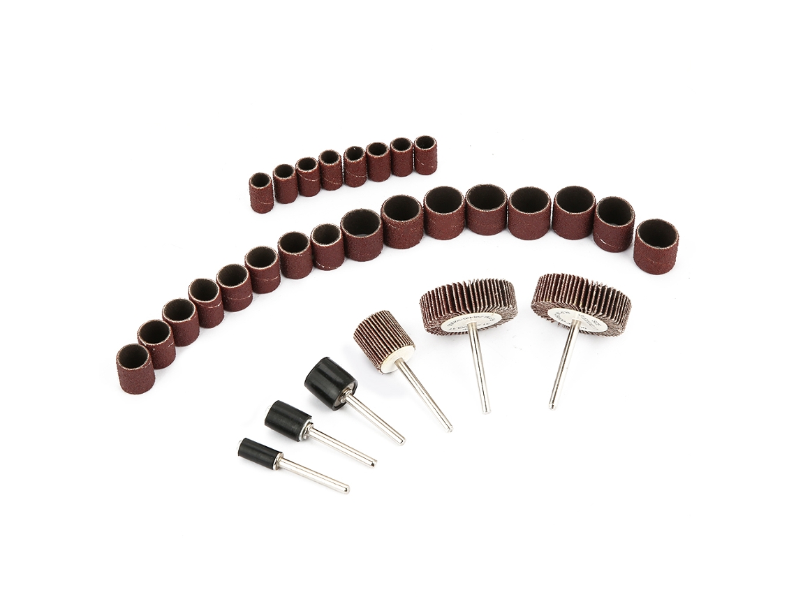 Conjunto de 30 acessórios para ferramentas rotativas: para jeans, polimento e escovação de unhas, para furadeira elétrica e esmerilhadeira.