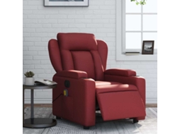 Poltrona De Sala | Cadeira | Poltrona Massagens Reclin. Elétrica Couro Artif. Vermelho Tinto Wsd991387 Lovely Home
