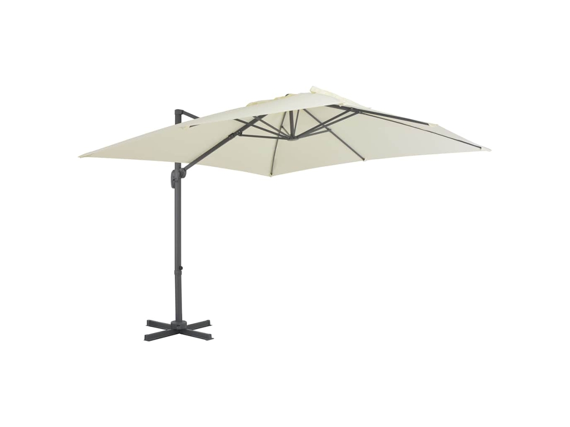 Vidaxl Guarda-sol De Jardim Cantilever Com Mastro De Alumínio 300x300 Cm Areia