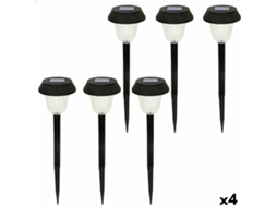Conjunto de Estacas Solares de Jardim AKTIVE 6 Peças Aço Inoxidável Plástico 10 X 38 X 10 Cm 4 Unidades