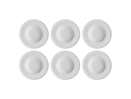 Conjunto de 6 pratos de sopa Bosco brancos, 23 cm La Porcellana Bianca
