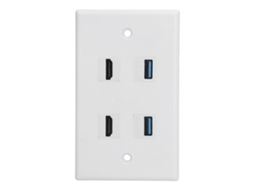2026 Store placa de Saída de Parede com 2 Portas Usb3.0 e Hdmi para Áudio e Vídeo, Acessório para Lar