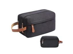 Necessaire Para Homem - Bolsa De Higiene - Bolsa De Viagem - Compartimentos Com Vários Fechos - Poliéster - Preto