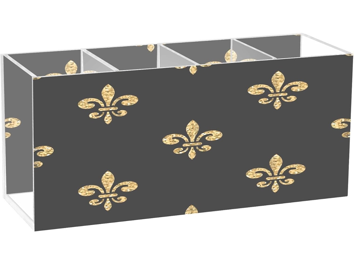 Porta-lápis De Acrílico Para Mesa, Com Design De Flor-de-lis Do Mardi