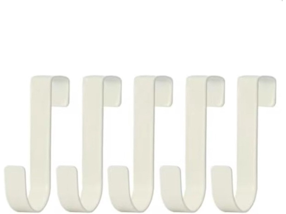 Ganchos Multifuncionais, Gancho para Pendurar, Porta, Armário de Cozinha, Móveis de Banheiro, Conjunto de 5 Peças, Branco BRILVIBERA