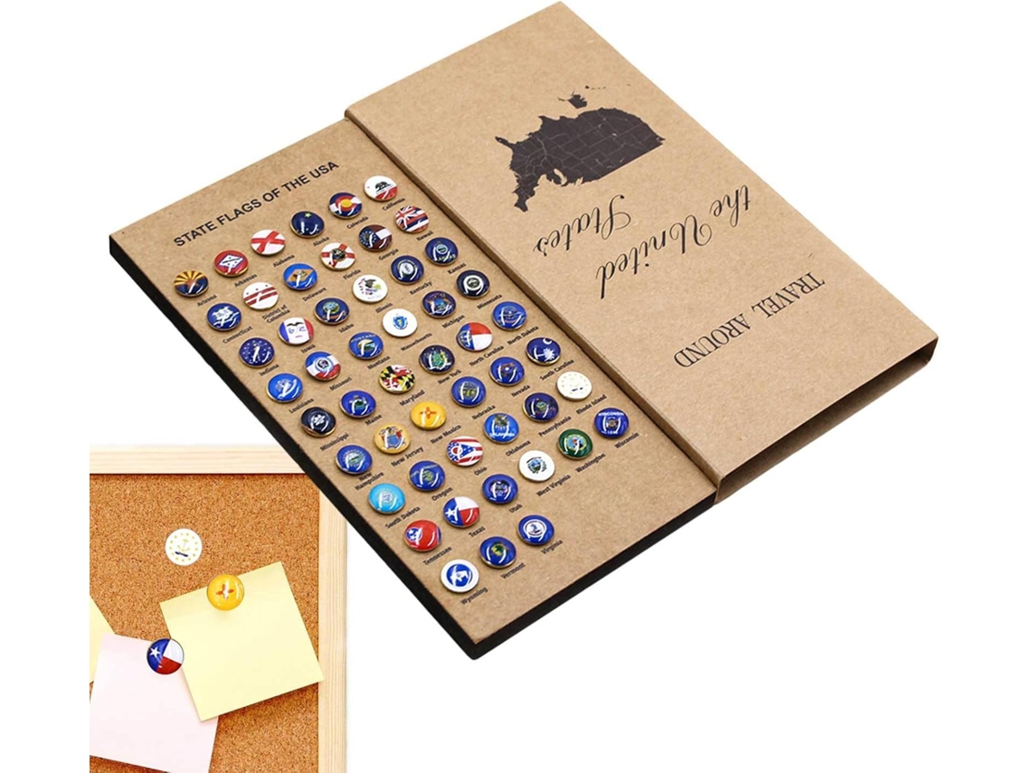 Conjunto De 51 Alfinetes Decorativos Com Bandeiras Diferentes Estados